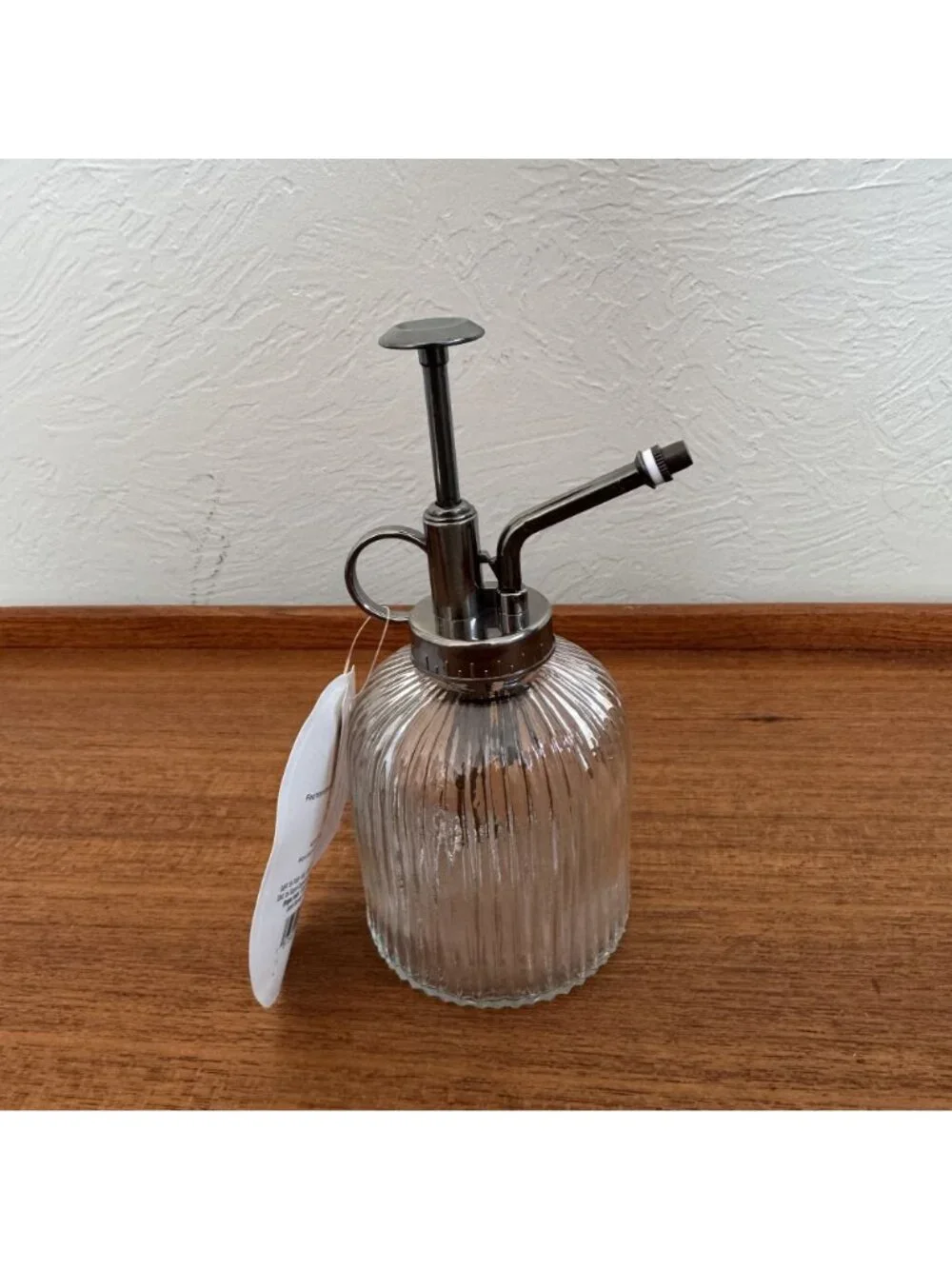 Threshold Ribbed Glass Plant Mister - Clear Glass with Black Metal Pump - NWT - Picture 3 of 4